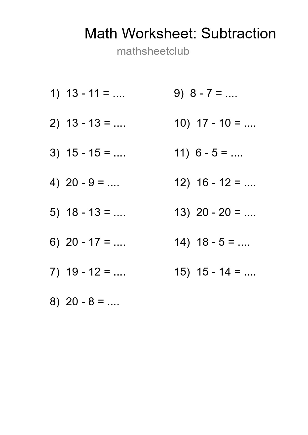 Free 15 Subtraction Math Worksheet For Grade 2 With Answers - Part 8