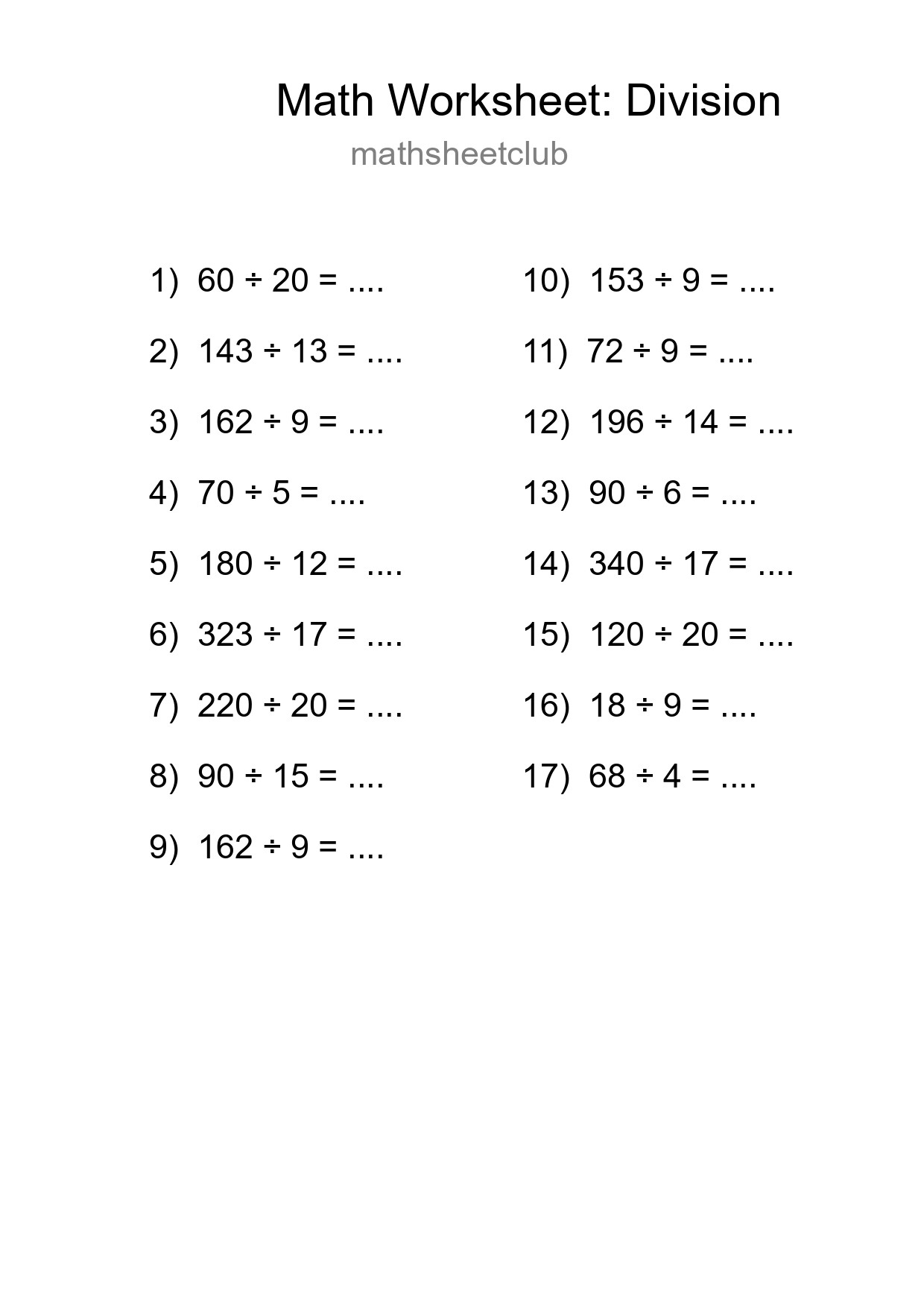 Free 17 Division Math Worksheet For Grade 2 With Answers - Part 26