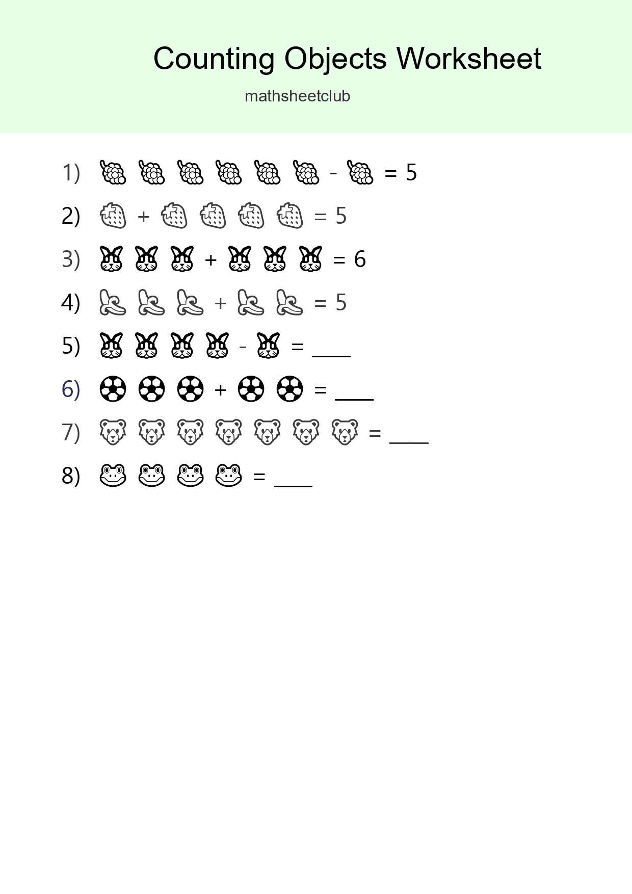 Free Counting Objects Worksheet For Kindergarten - Part 58