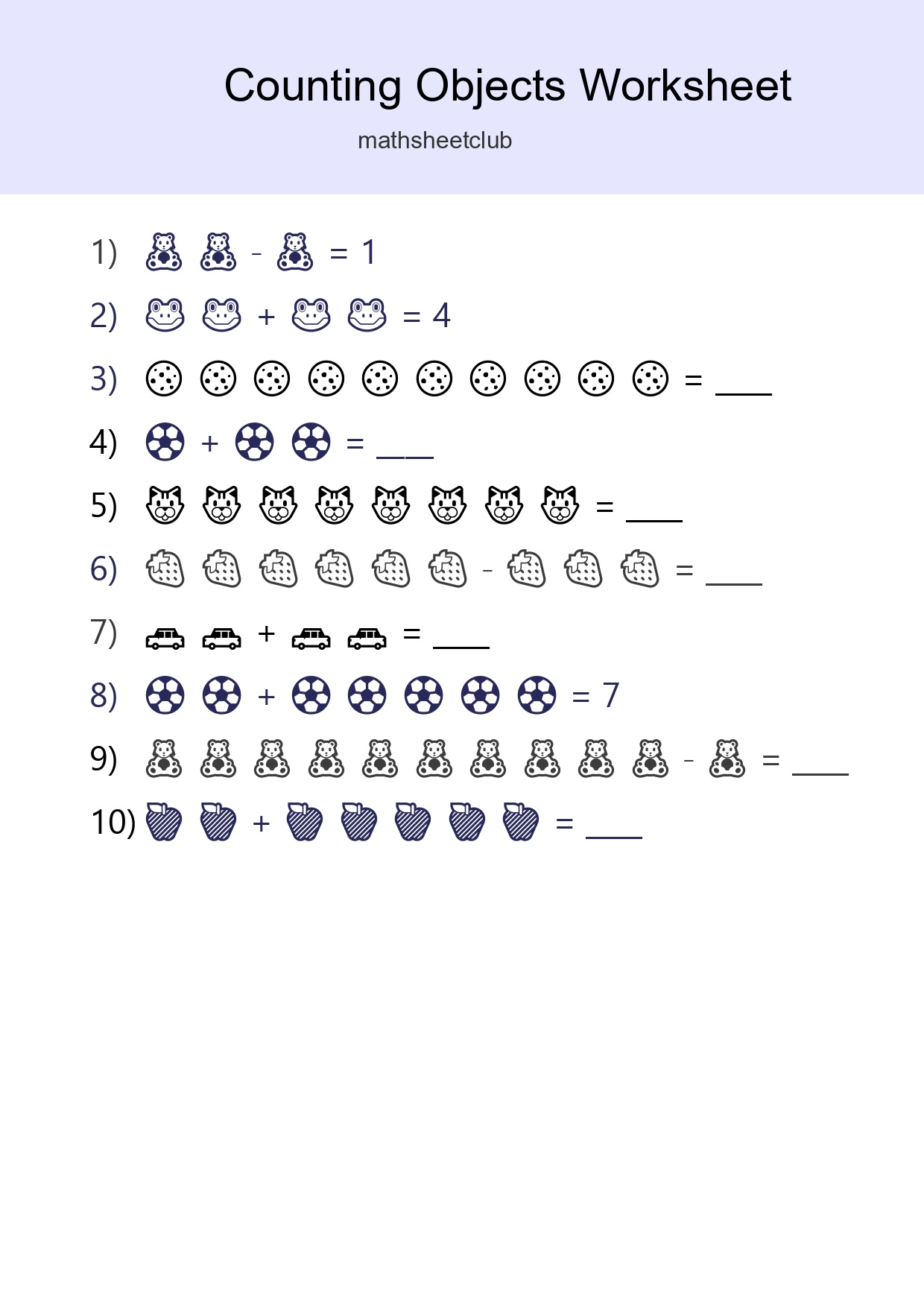 Free Counting Objects Worksheet For Kindergarten Printable - Part 69
