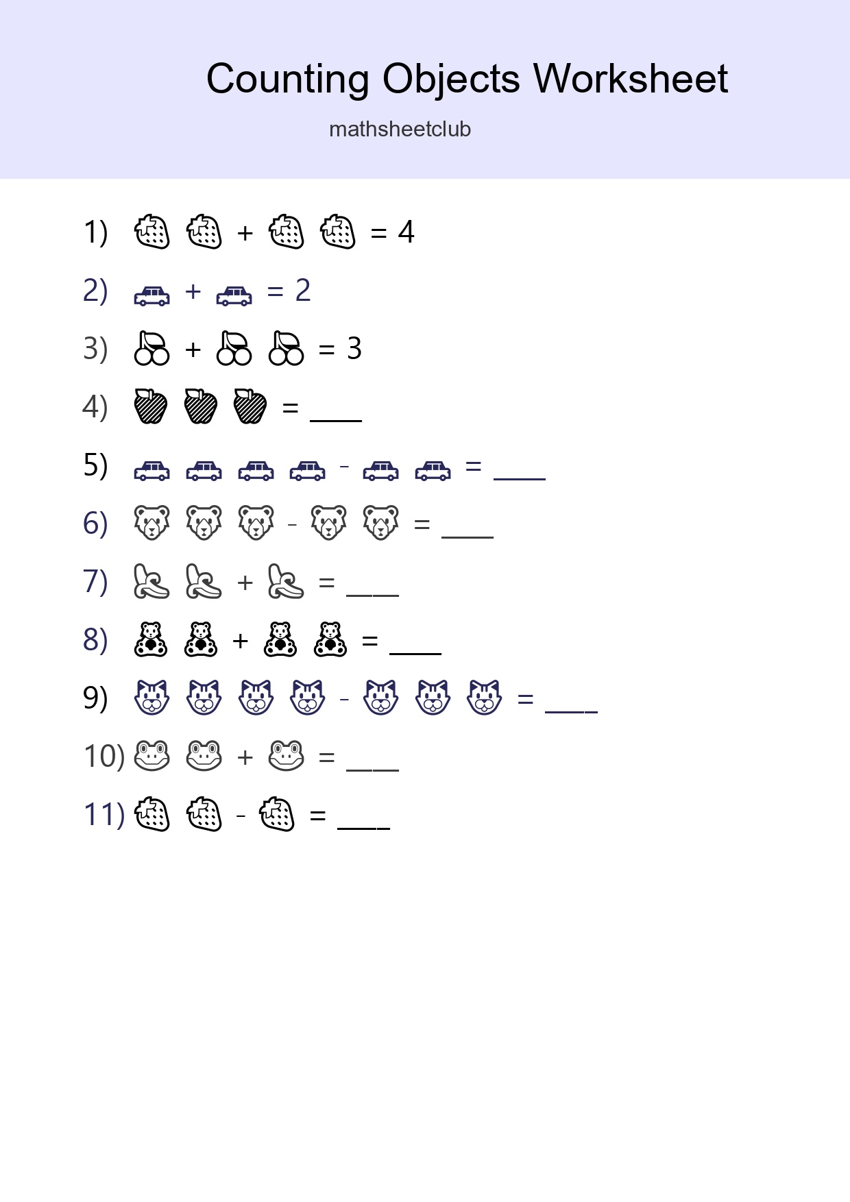 Free Counting Objects Worksheet For Pre-K - Part 190