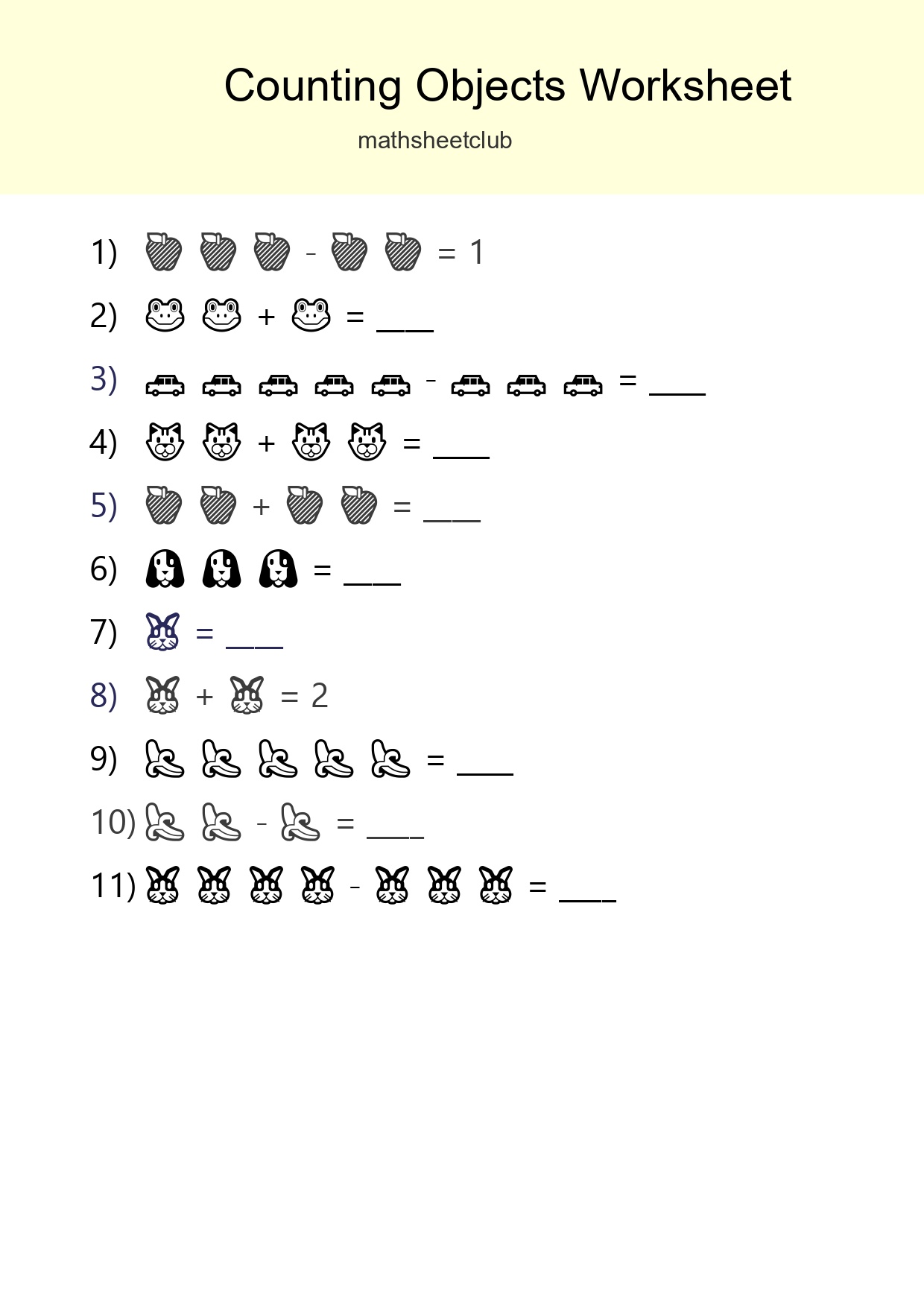 Free Counting Objects Worksheet For Pre-K - Part 47