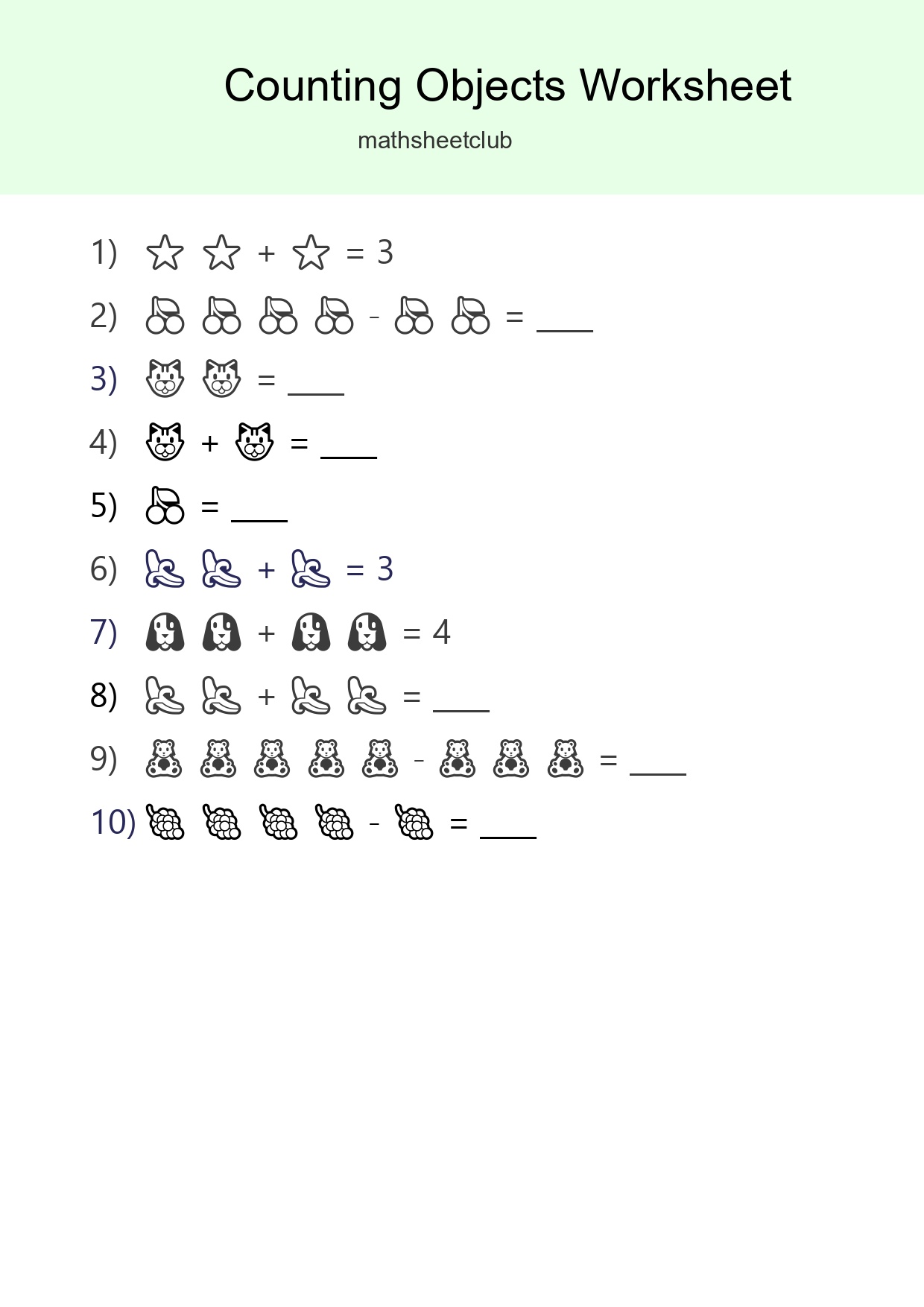 Pre-K Count The Objects Worksheet - Part 212