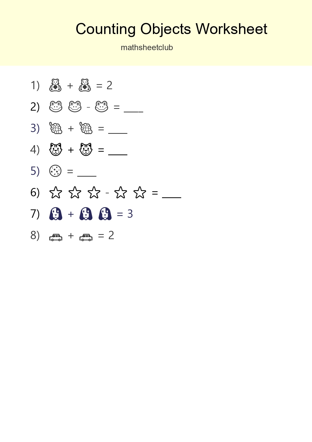 Pre-K Count The Objects Worksheet - Part 36