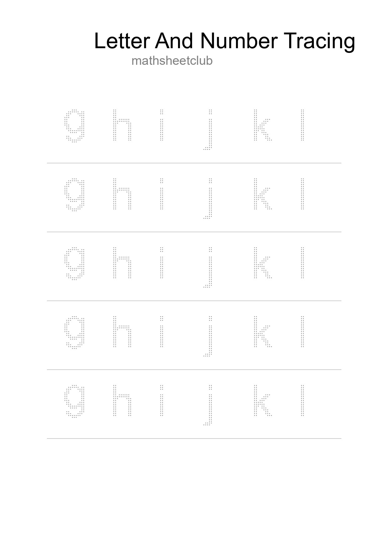 Printable Tracing Worksheet For Kids - Part 241